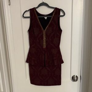 Elegant Burgundy Mini Dress